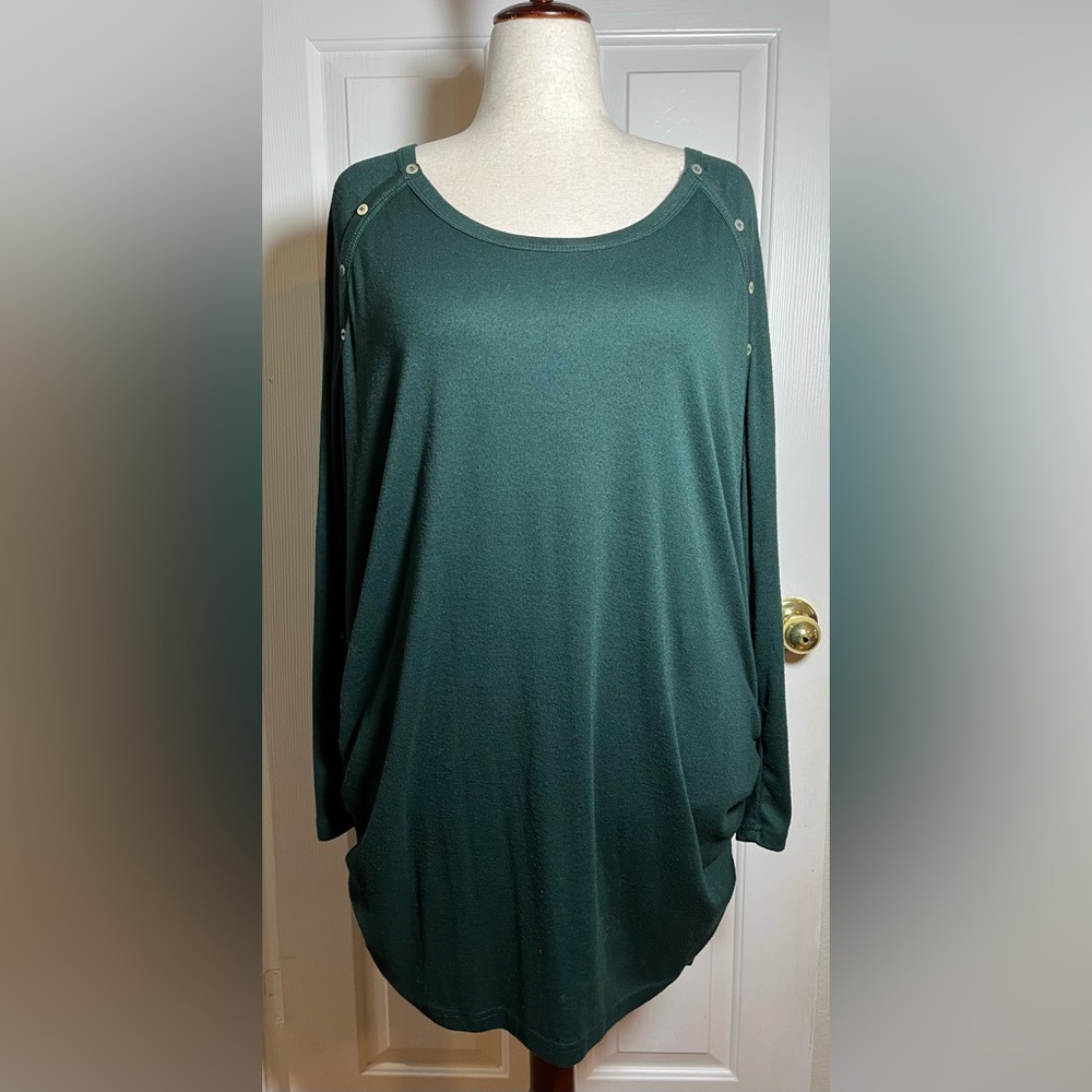 BloomChic Dark Green Ruched Tunic Top Plus Size 18/20